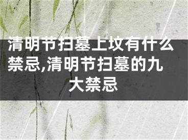 清明节扫墓上坟有什么禁忌,清明节扫墓的九大禁忌