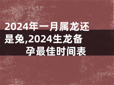 2024年一月属龙还是兔,2024生龙备孕最佳时间表