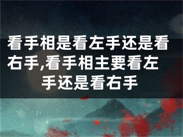 看手相是看左手还是看右手,看手相主要看左手还是看右手