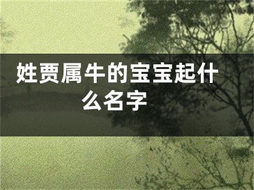  姓贾属牛的宝宝起什么名字 