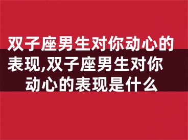 双子座男生对你动心的表现,双子座男生对你动心的表现是什么