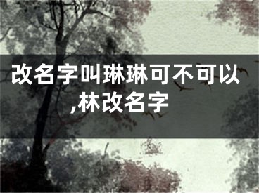 改名字叫琳琳可不可以,林改名字