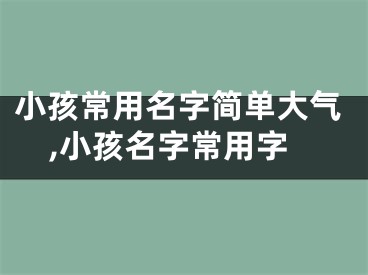 小孩常用名字简单大气,小孩名字常用字