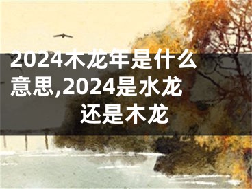 2024木龙年是什么意思,2024是水龙还是木龙