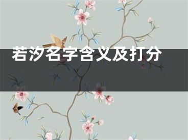  若汐名字含义及打分 