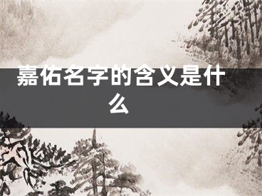  嘉佑名字的含义是什么 