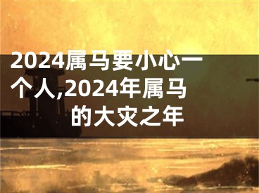 2024属马要小心一个人,2024年属马的大灾之年