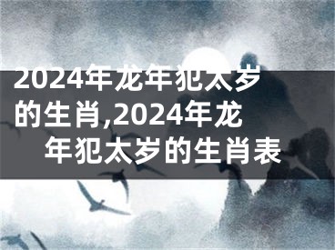 2024年龙年犯太岁的生肖,2024年龙年犯太岁的生肖表