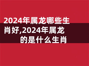 2024年属龙哪些生肖好,2024年属龙的是什么生肖