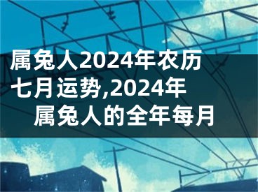 属兔人2024年农历七月运势,2024年属兔人的全年每月