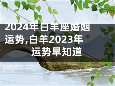 2024年白羊座婚姻运势,白羊2023年运势早知道