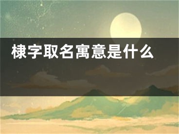  棣字取名寓意是什么 