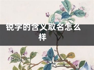  锐字的含义取名怎么样 