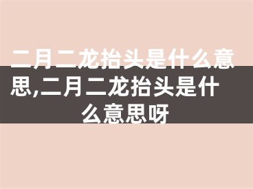 二月二龙抬头是什么意思,二月二龙抬头是什么意思呀