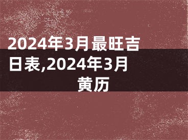 2024年3月最旺吉日表,2024年3月黄历