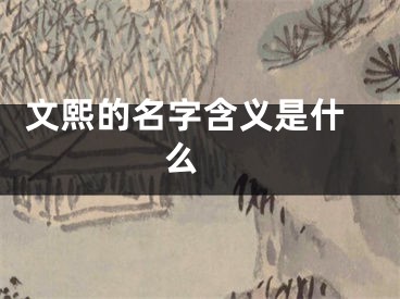  文熙的名字含义是什么 