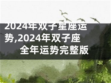 2024年双子星座运势,2024年双子座全年运势完整版