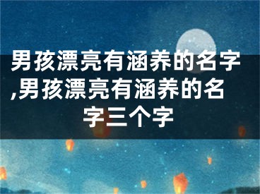 男孩漂亮有涵养的名字,男孩漂亮有涵养的名字三个字