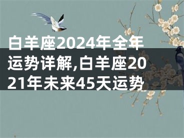 白羊座2024年全年运势详解,白羊座2021年未来45天运势