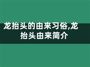 龙抬头的由来习俗,龙抬头由来简介