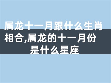 属龙十一月跟什么生肖相合,属龙的十一月份是什么星座