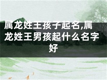 属龙姓王孩子起名,属龙姓王男孩起什么名字好