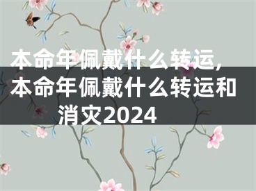 本命年佩戴什么转运,本命年佩戴什么转运和消灾2024