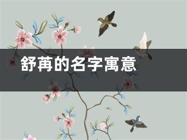  舒苒的名字寓意 