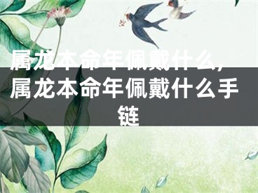 属龙本命年佩戴什么,属龙本命年佩戴什么手链