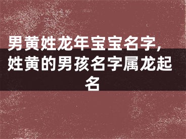 男黄姓龙年宝宝名字,姓黄的男孩名字属龙起名