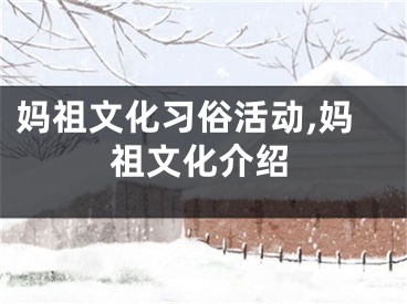 妈祖文化习俗活动,妈祖文化介绍