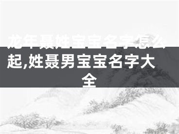 龙年聂姓宝宝名字怎么起,姓聂男宝宝名字大全