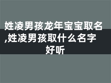 姓凌男孩龙年宝宝取名,姓凌男孩取什么名字好听