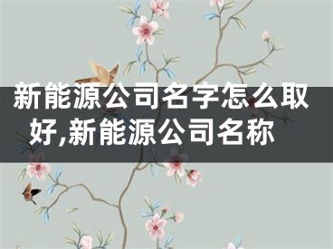 新能源公司名字怎么取好,新能源公司名称