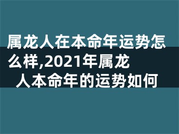 属龙人在本命年运势怎么样,2021年属龙人本命年的运势如何