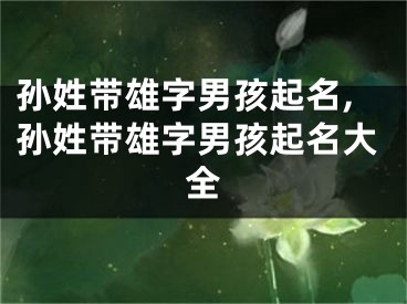 孙姓带雄字男孩起名,孙姓带雄字男孩起名大全