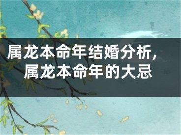 属龙本命年结婚分析,属龙本命年的大忌