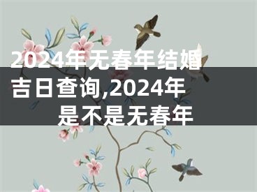 2024年无春年结婚吉日查询,2024年是不是无春年