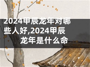 2024甲辰龙年对哪些人好,2024甲辰龙年是什么命