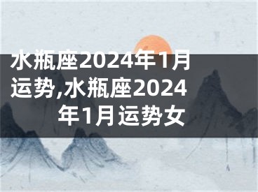 水瓶座2024年1月运势,水瓶座2024年1月运势女