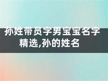 孙姓带员字男宝宝名字精选,孙的姓名