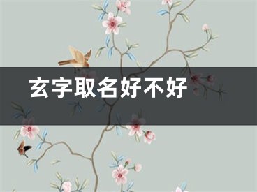  玄字取名好不好 