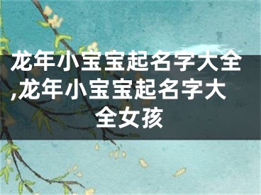 龙年小宝宝起名字大全,龙年小宝宝起名字大全女孩