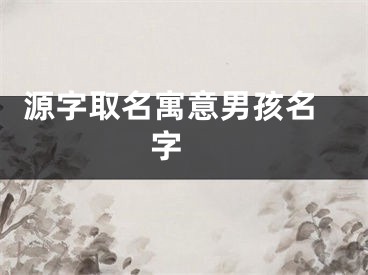  源字取名寓意男孩名字 