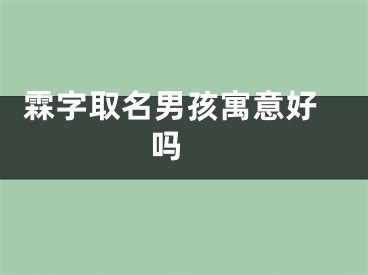  霖字取名男孩寓意好吗 