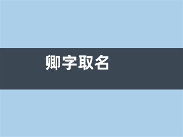  卿字取名 