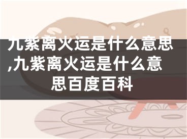 九紫离火运是什么意思,九紫离火运是什么意思百度百科