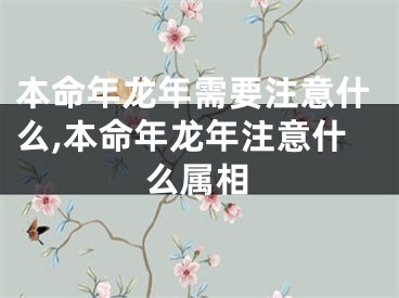 本命年龙年需要注意什么,本命年龙年注意什么属相