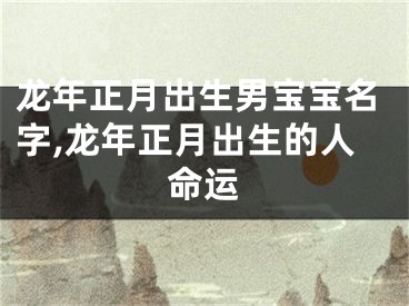 龙年正月出生男宝宝名字,龙年正月出生的人命运