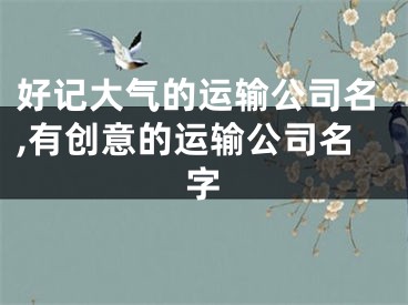 好记大气的运输公司名,有创意的运输公司名字